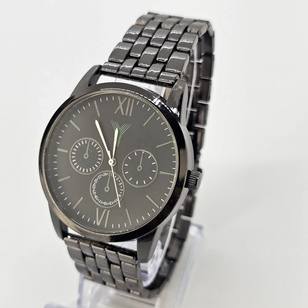 Men's Analog Watch 42MM Black Dial Black Bracelet Band 8